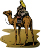 Camel With Rider In Color Clip Art